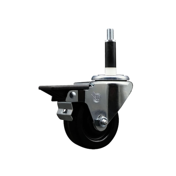 3'' Phenolic Swivel 7/8'' Expanding Stem Caster with Brake